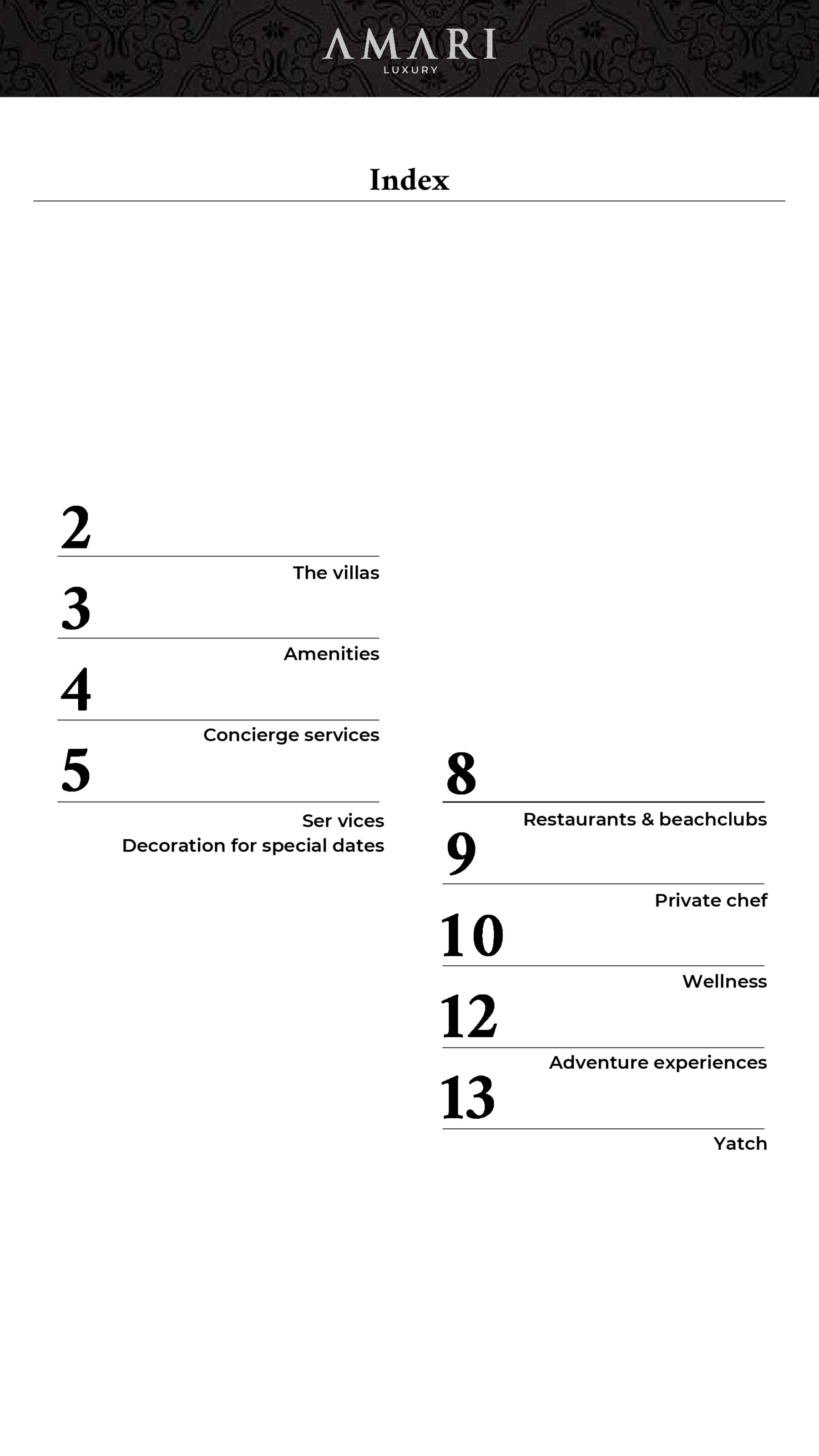 AMARI Luxury Services Page 2