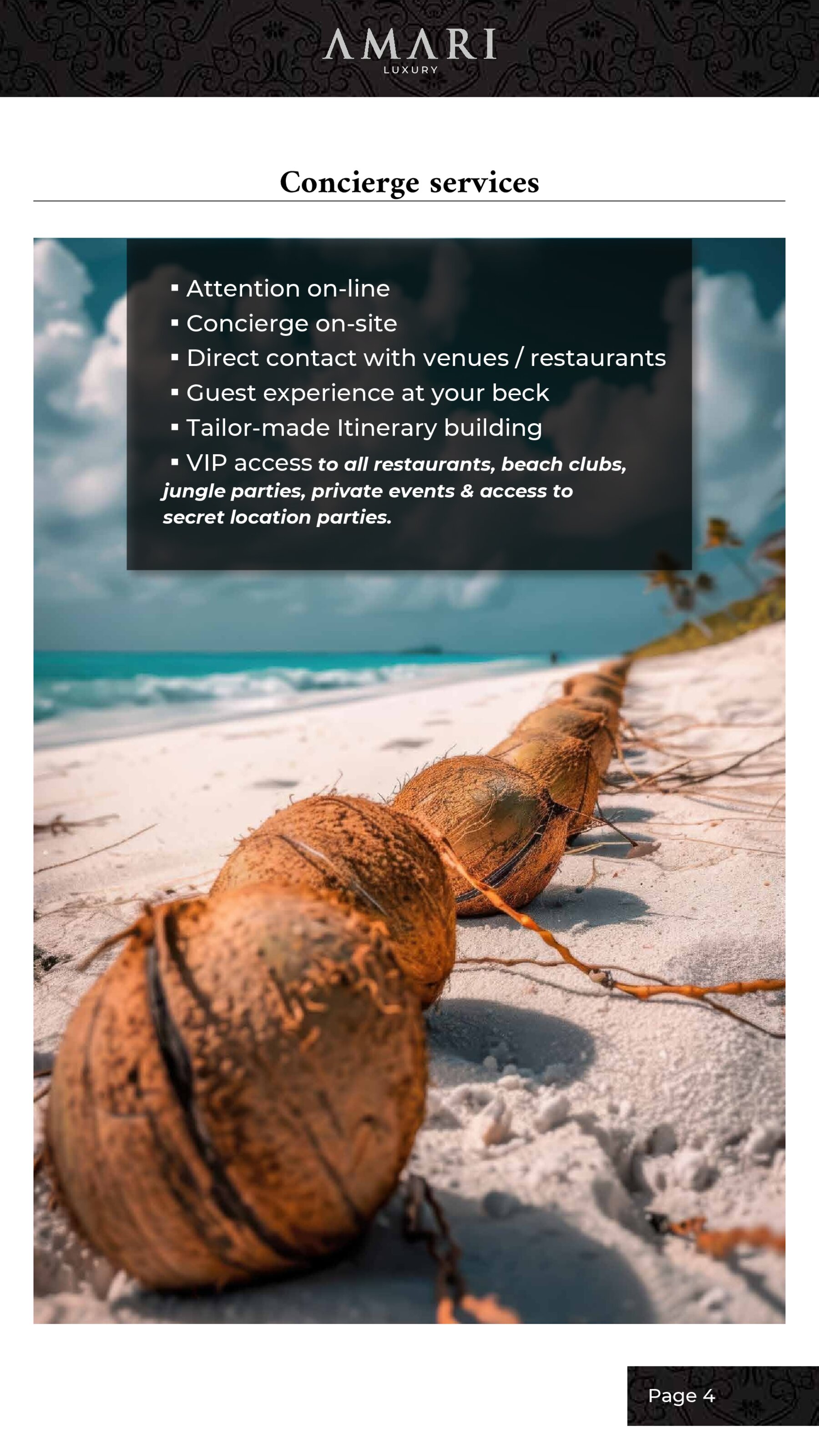 AMARI Luxury Services Page 5