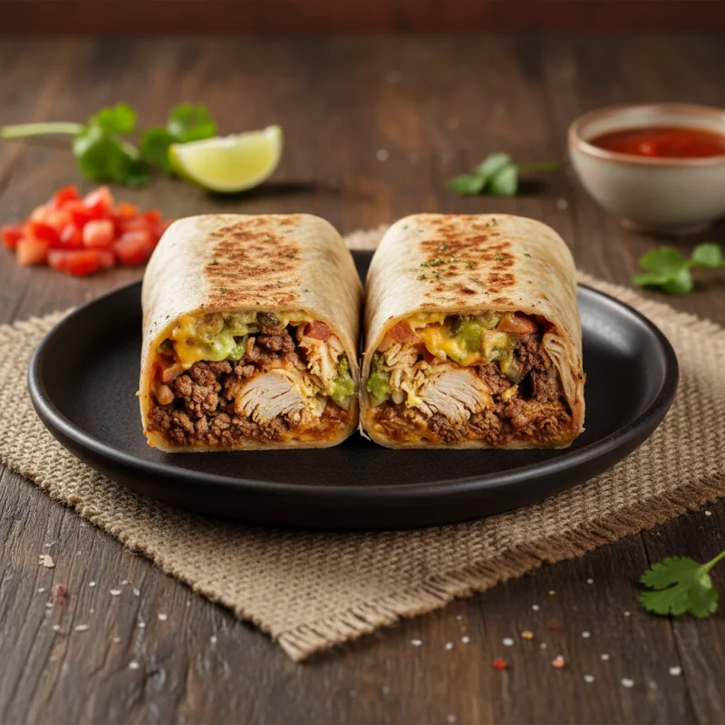 Birria burrito with fries at Cidro Tulum