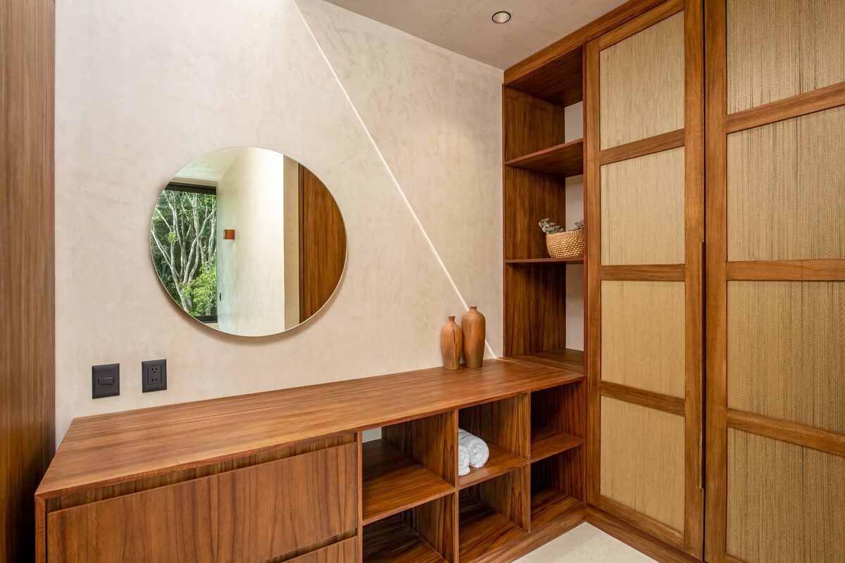 Tropical garden with native plants and flowers