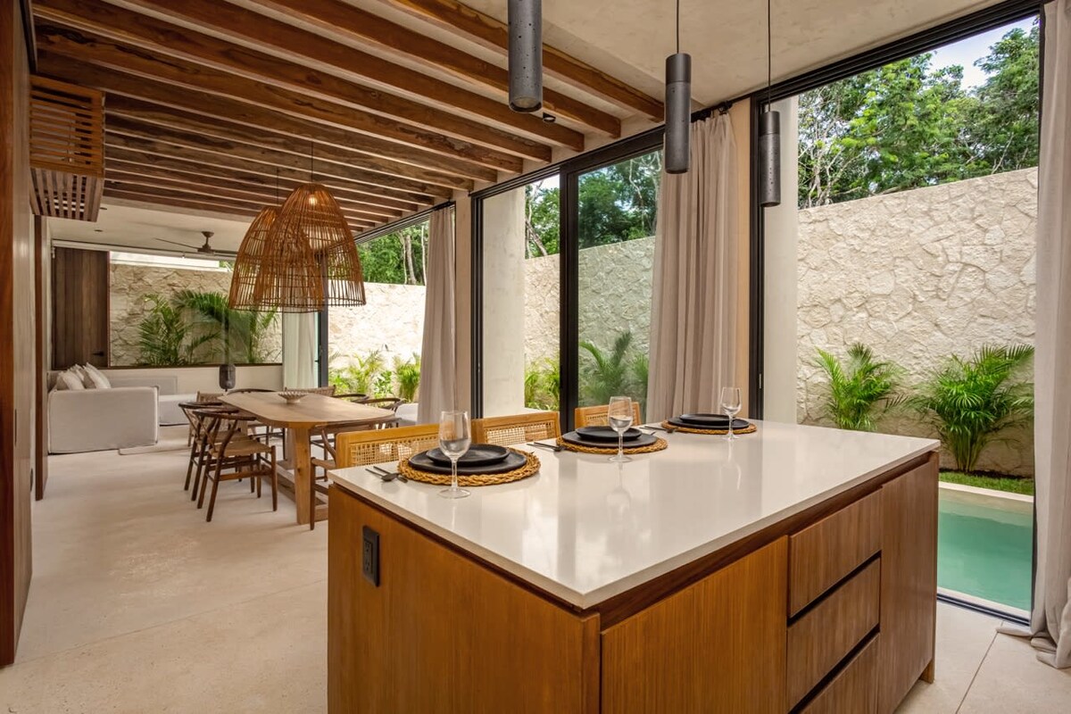 Pool area with surrounding tropical vegetation
