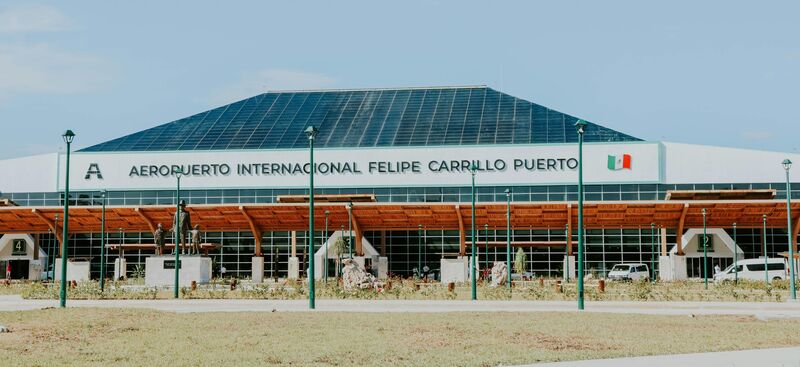Tulum International Airport TQO — modern terminal in jungle